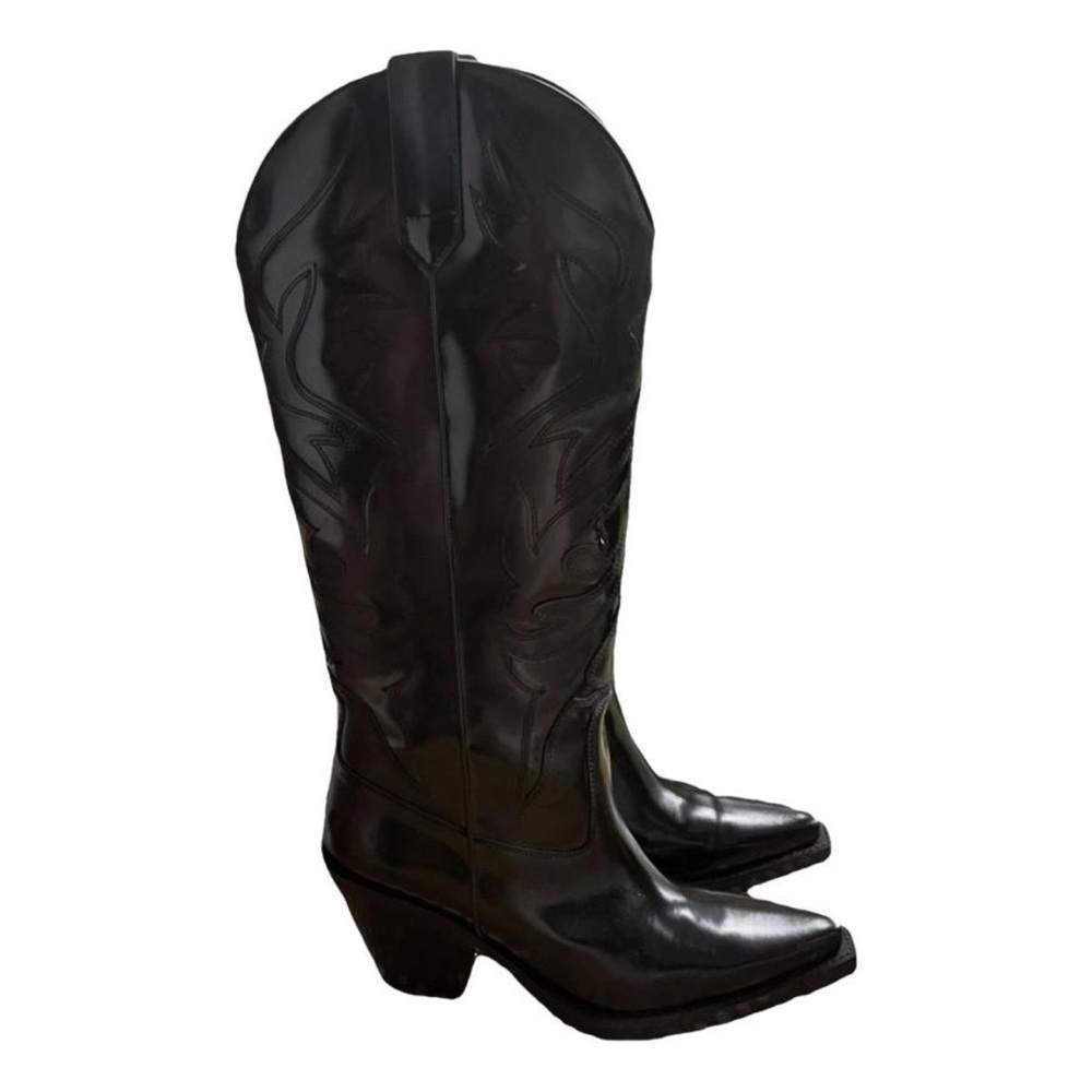 Massimo Dutti Black Heeled Boots